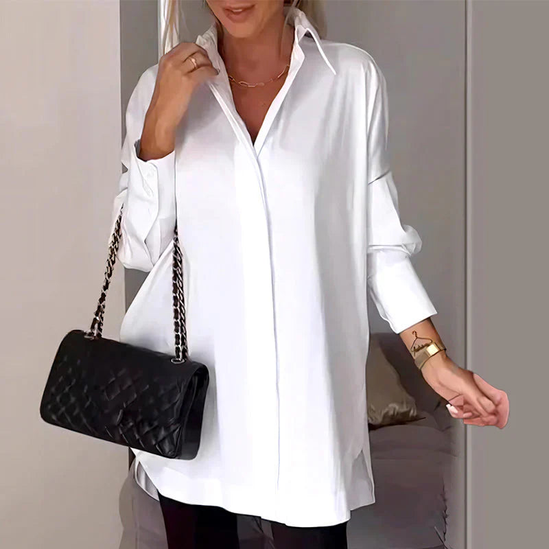 Nicky | Blusa Túnica De Manga Larga Con Cuello Para Mujer