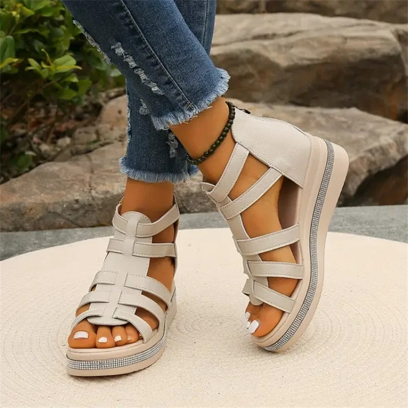 Queena | Sandalias De Cuña Con Tiras Para Mujer