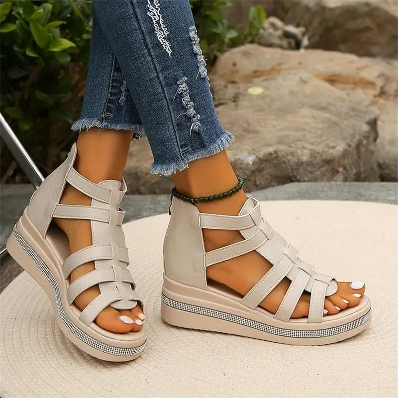 Queena | Sandalias De Cuña Con Tiras Para Mujer