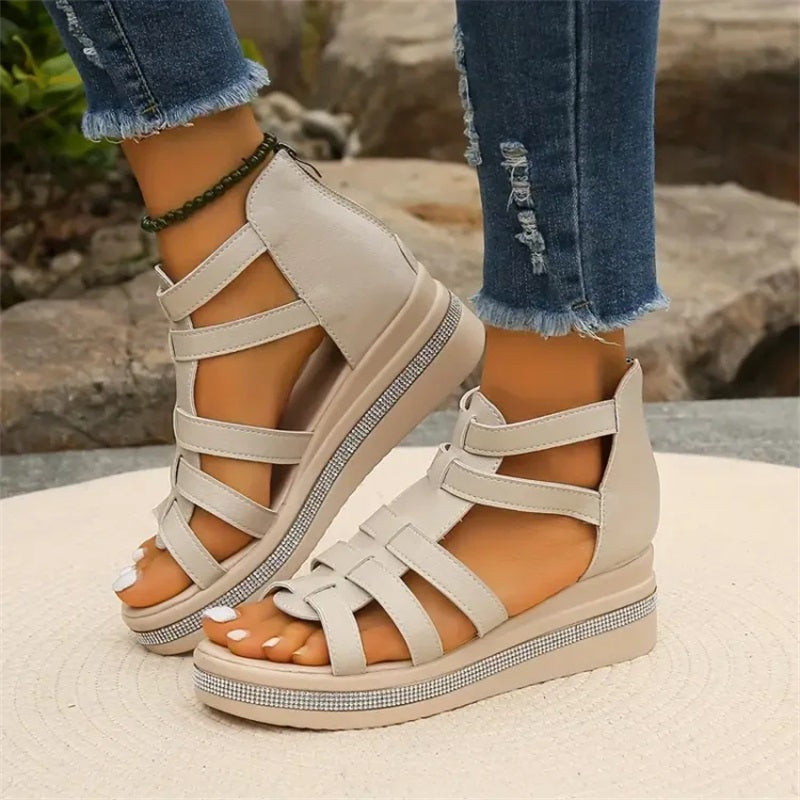 Queena | Sandalias De Cuña Con Tiras Para Mujer