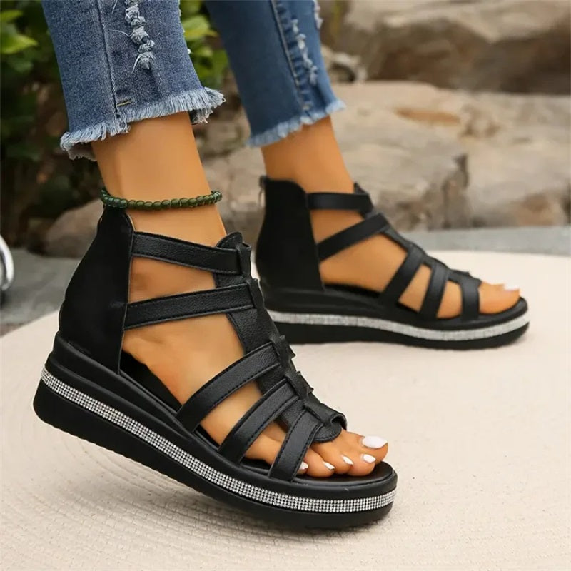 Queena | Sandalias De Cuña Con Tiras Para Mujer