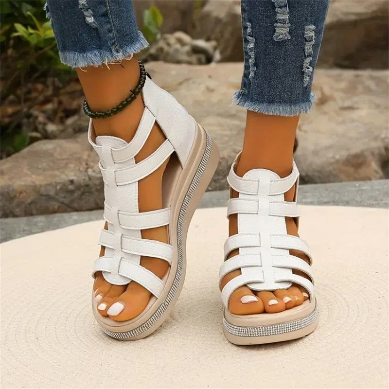 Queena | Sandalias De Cuña Con Tiras Para Mujer