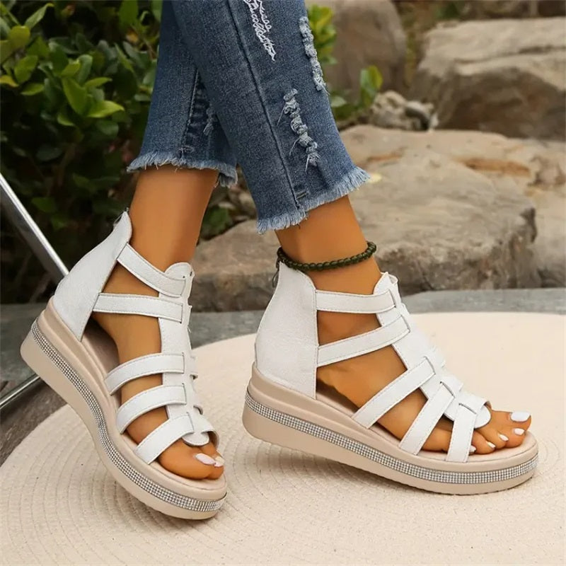 Queena | Sandalias De Cuña Con Tiras Para Mujer