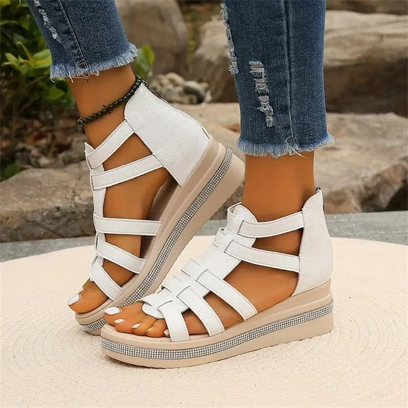 Queena | Sandalias De Cuña Con Tiras Para Mujer