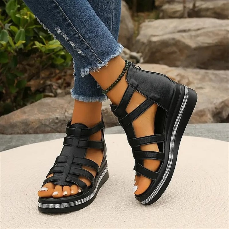Queena | Sandalias De Cuña Con Tiras Para Mujer