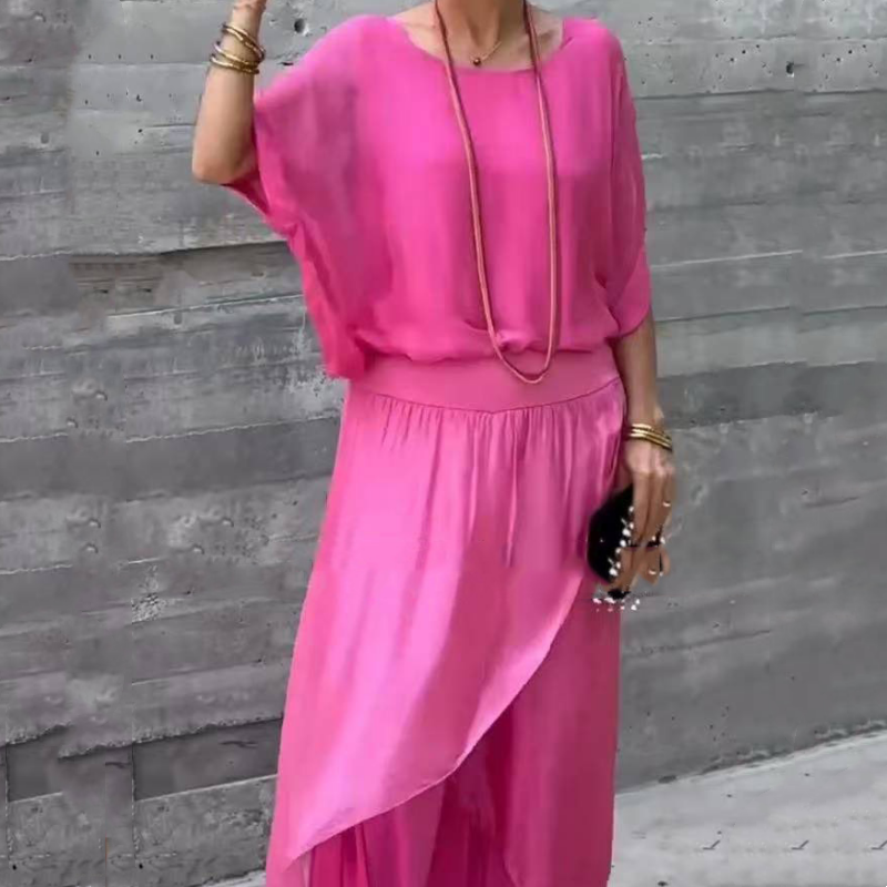 Alyson | Conjunto Dos Piezas Chiffon Manga Suelta