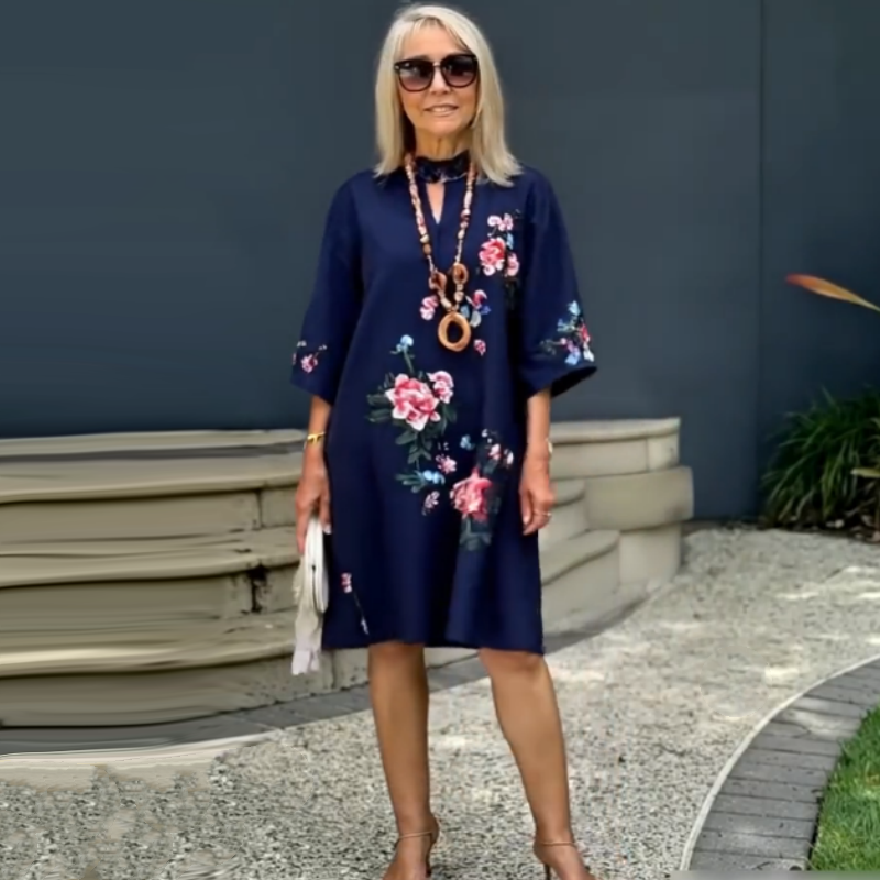 Russo | Vestido Floral Holgado Con Escote en V