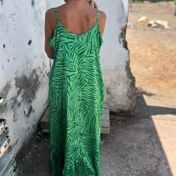Timera | Vestido Maxi Estampado Cebra Sin Mangas