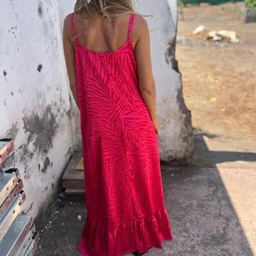 Timera | Vestido Maxi Estampado Cebra Sin Mangas