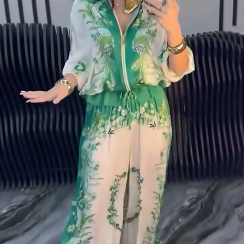 Sunmi | Conjunto De Dos Piezas Con Estampado Floral Y Cremallera Frontal