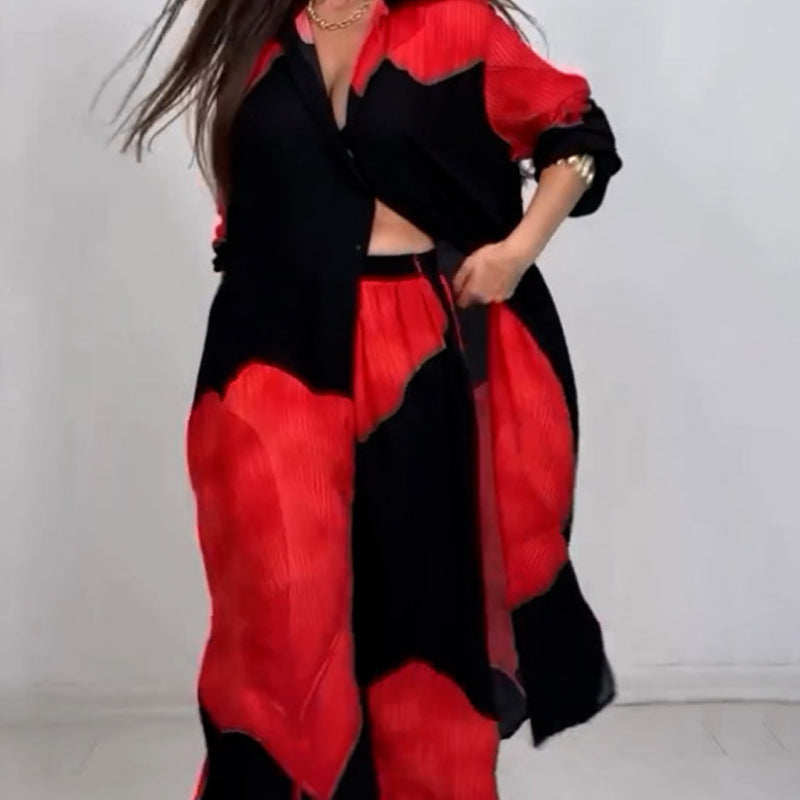 Dionicia | Conjunto Camisa Larga Abotonada y Pantalón con Cordón