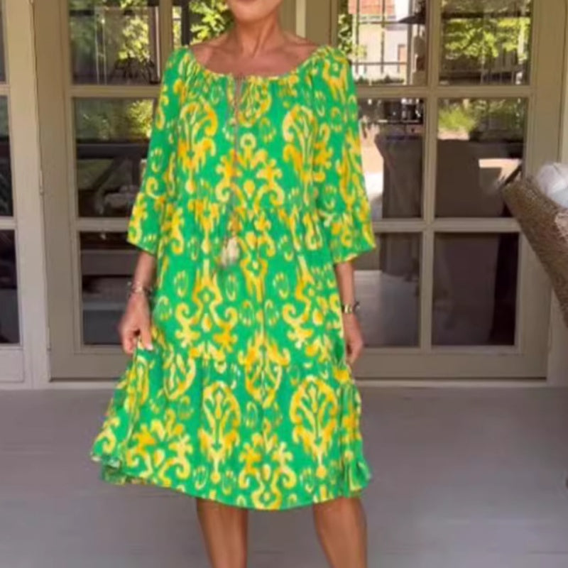 Toula | Vestido Midi Con Estampado Floral y Corte Holgado