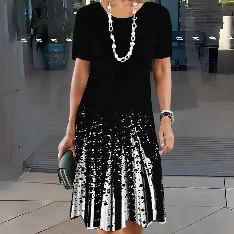 Lourah | Vestido midi de Manga Corta con Estampado de Mariposas