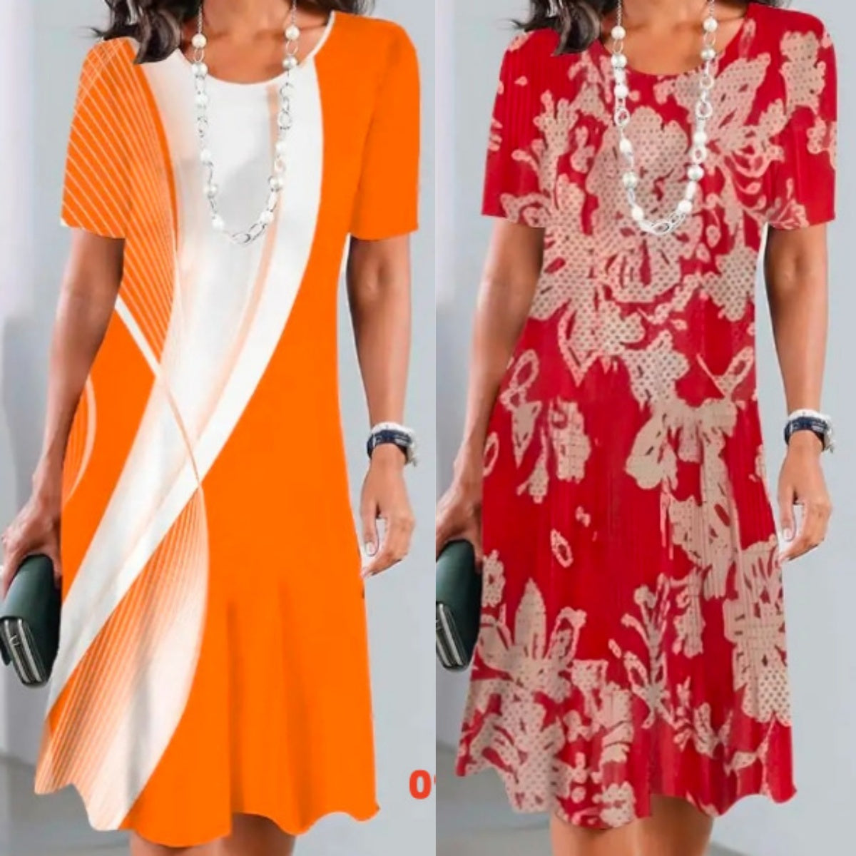 Lourah | Vestido midi de Manga Corta con Estampado de Mariposas
