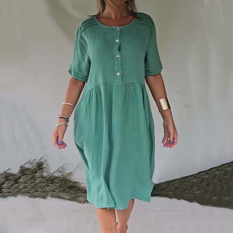 Lexi | Vestido Camisero Manga Corta Con Botones