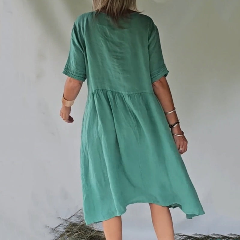 Lexi | Vestido Camisero Manga Corta Con Botones