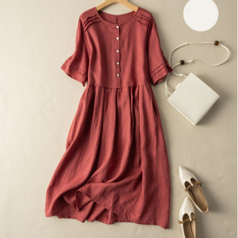 Lexi | Vestido Camisero Manga Corta Con Botones
