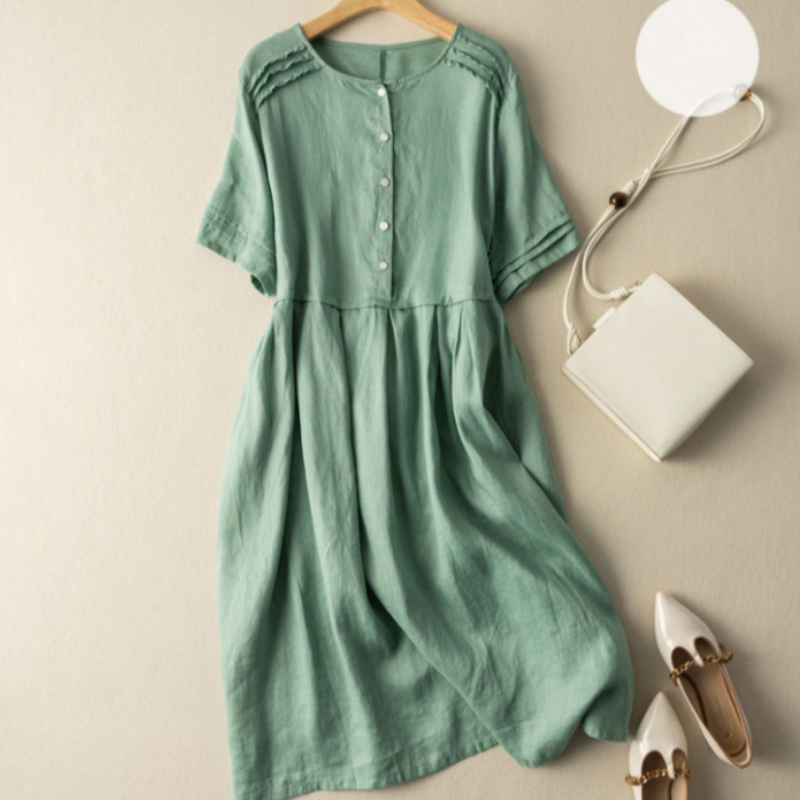 Lexi | Vestido Camisero Manga Corta Con Botones