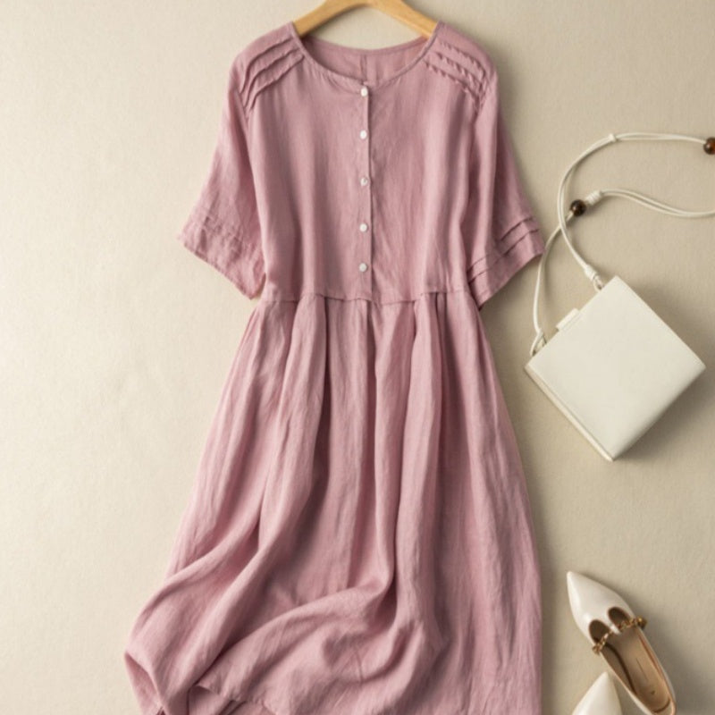 Lexi | Vestido Camisero Manga Corta Con Botones