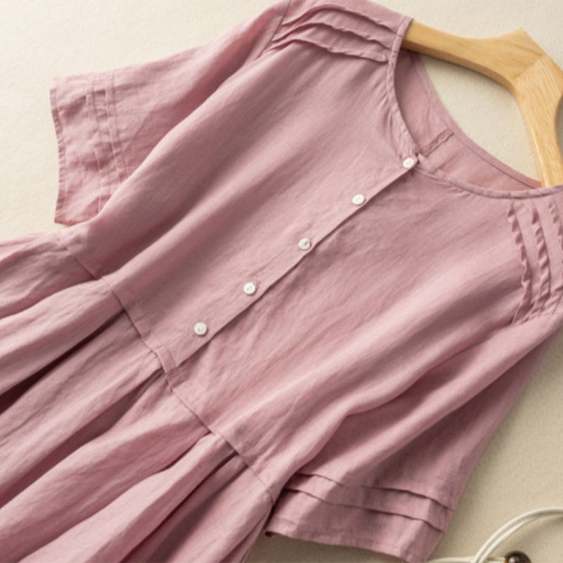 Lexi | Vestido Camisero Manga Corta Con Botones
