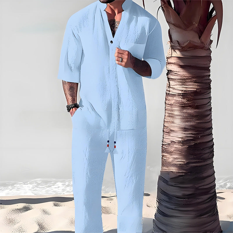 Friedrich | Conjunto De Camisa De Manga Corta Y Pantalón Con Textura