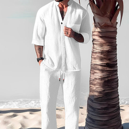 Friedrich | Conjunto De Camisa De Manga Corta Y Pantalón Con Textura