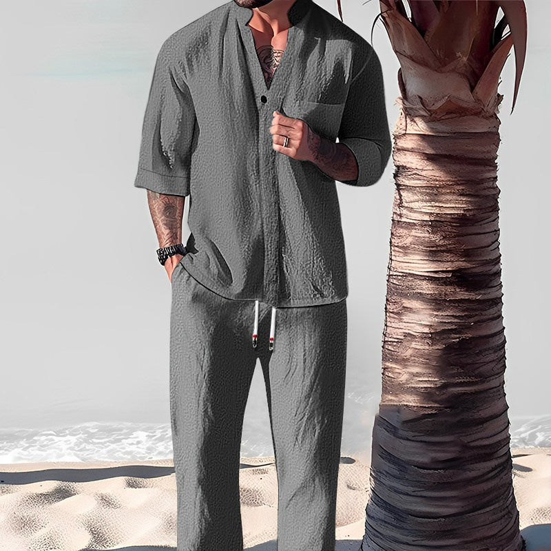 Friedrich | Conjunto De Camisa De Manga Corta Y Pantalón Con Textura