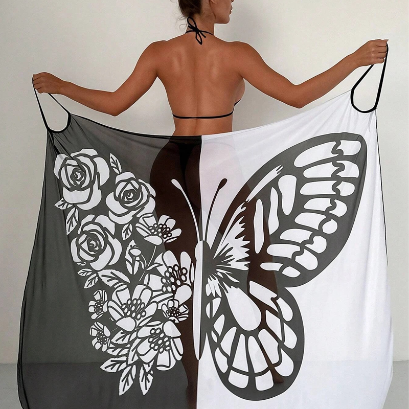 Melora | Pareo de Playa Con Estampado de Mariposas