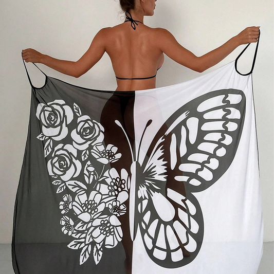 Melora | Pareo de Playa Con Estampado de Mariposas