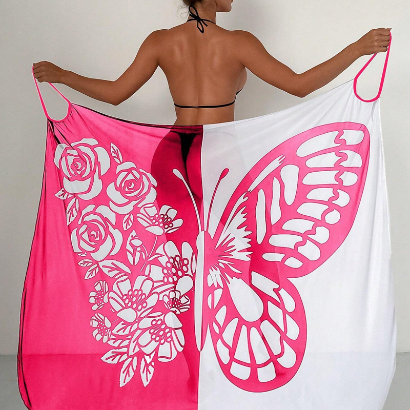 Melora | Pareo de Playa Con Estampado de Mariposas
