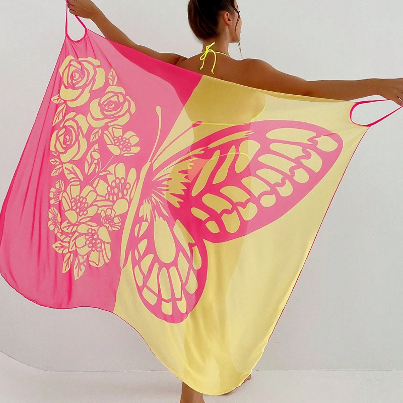 Melora | Pareo de Playa Con Estampado de Mariposas