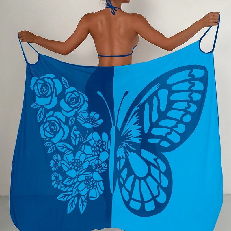 Melora | Pareo de Playa Con Estampado de Mariposas