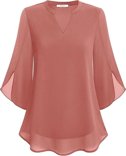 Styliani | Blusa Chiffon Cuello V Suelto