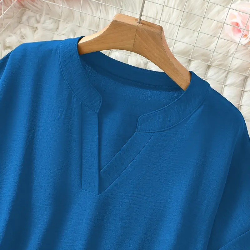 Seleana | Top Holgado De Manga Corta Con Cuello en V Para Mujer