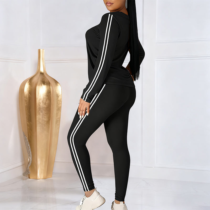 Shaked | Conjunto De Camiseta Y Leggings Con Franjas