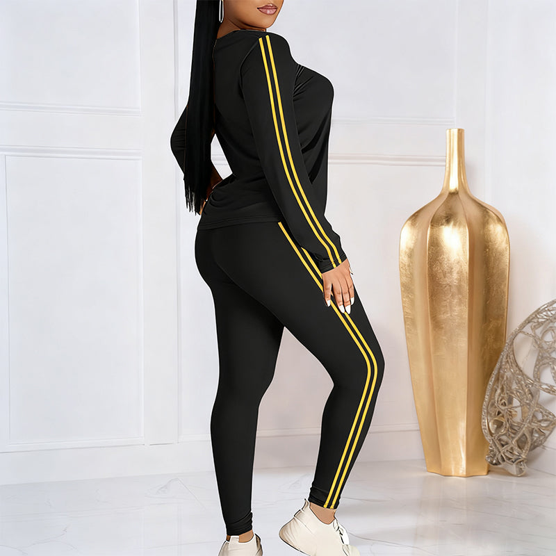 Shaked | Conjunto De Camiseta Y Leggings Con Franjas