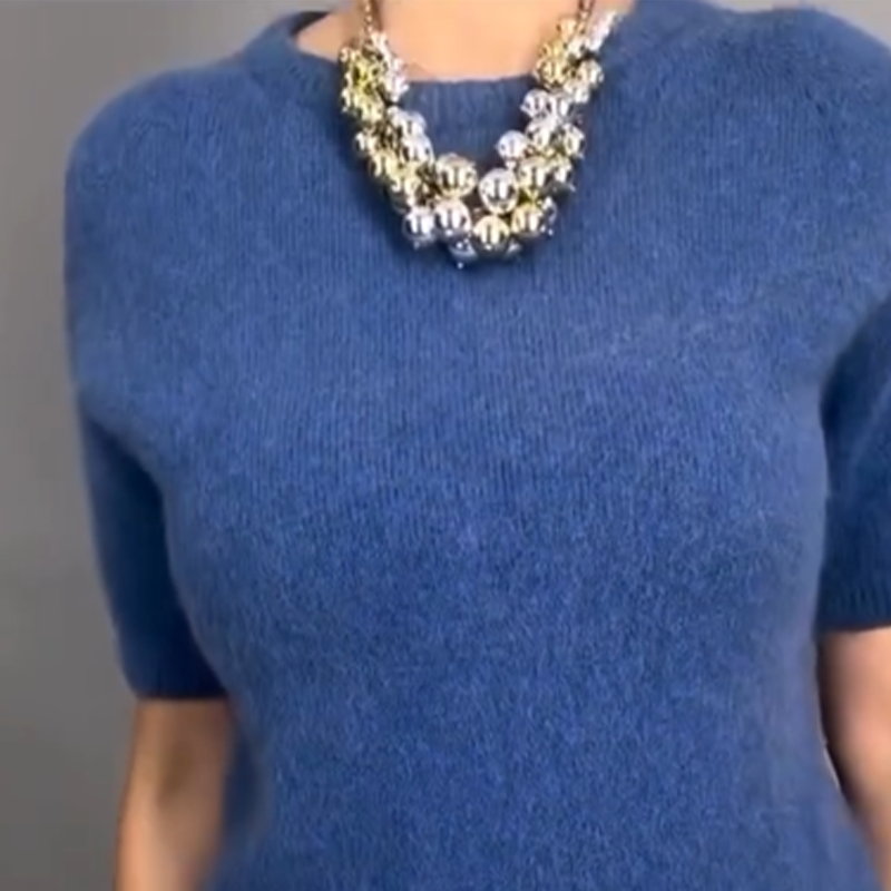 Nirosha | Conjunto De Top De Punto De Manga Corta Y Falda Floral
