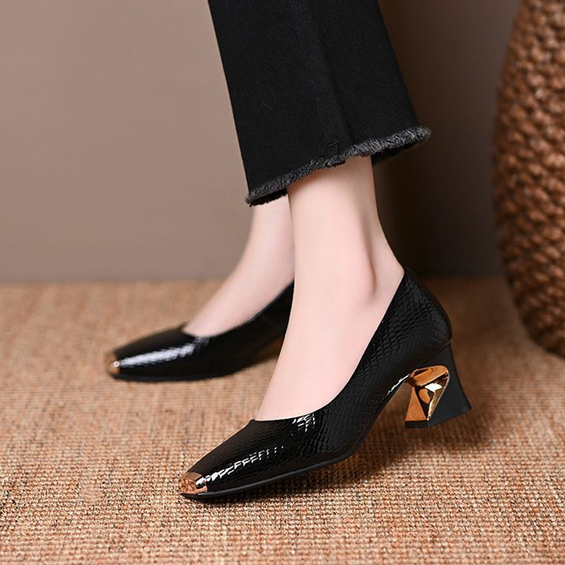Jeong | Zapatos de Tacón Cuadrado con Textura