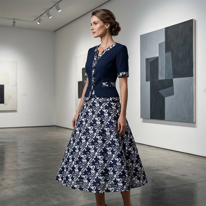 Jinia - Vestido Midi de Corte A Con Estampado Floral
