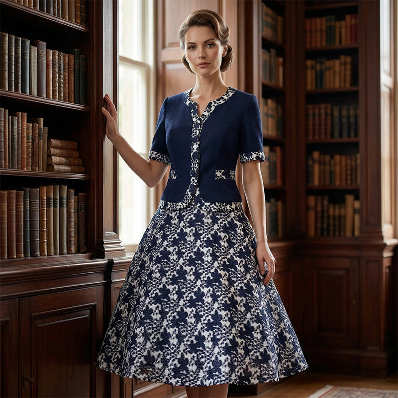Jinia - Vestido Midi de Corte A Con Estampado Floral