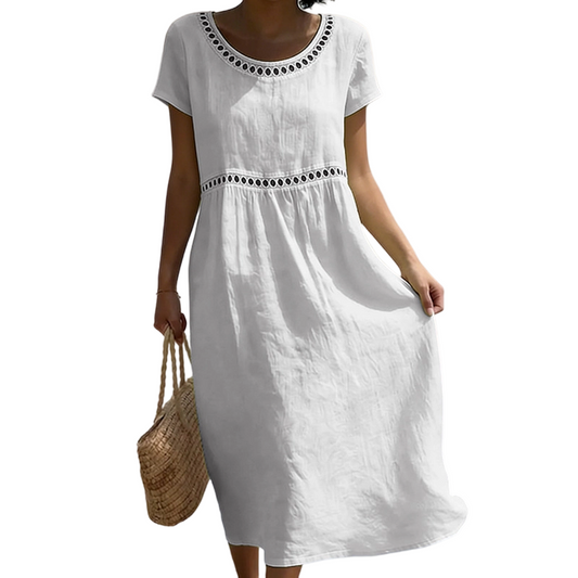 Tarsha | Vestido MIDI De Manga Corta Para Mujer, Corte Holgado