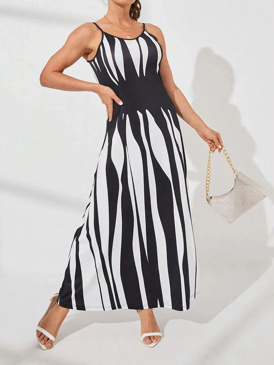Nelesha | Vestido Maxi Estampado con Tirantes Finos