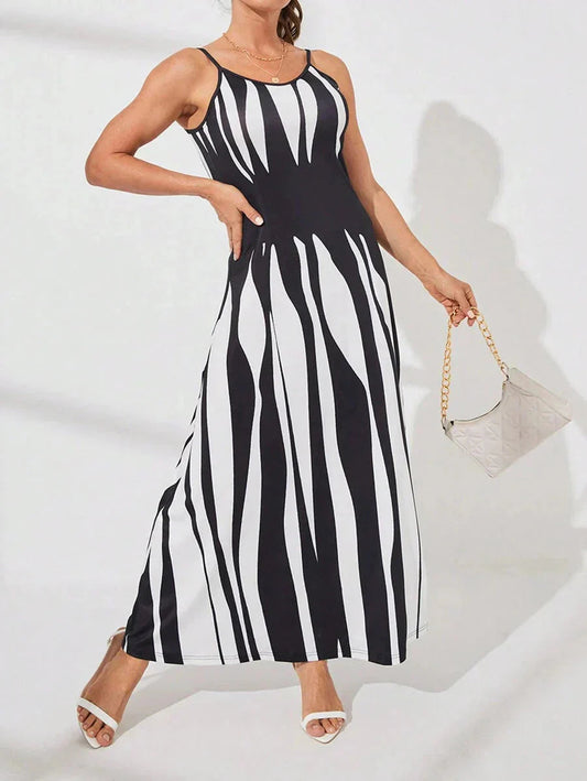 Nelesha | Vestido Maxi Estampado con Tirantes Finos