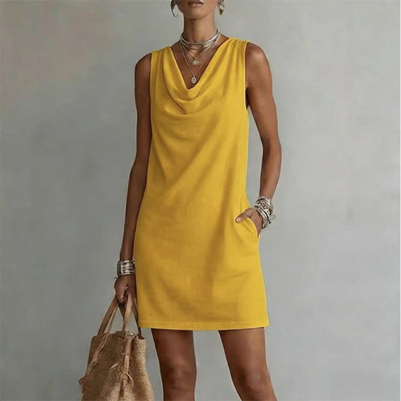 Nuham | Vestido Mini Sin Mangas Con Cuello Cowl