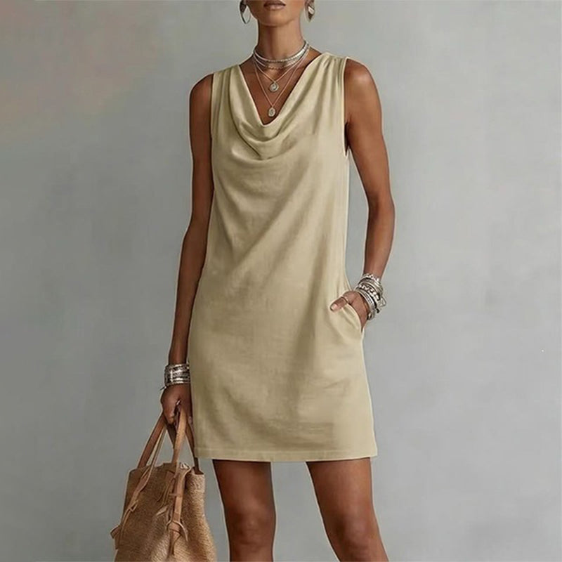 Nuham | Vestido Mini Sin Mangas Con Cuello Cowl