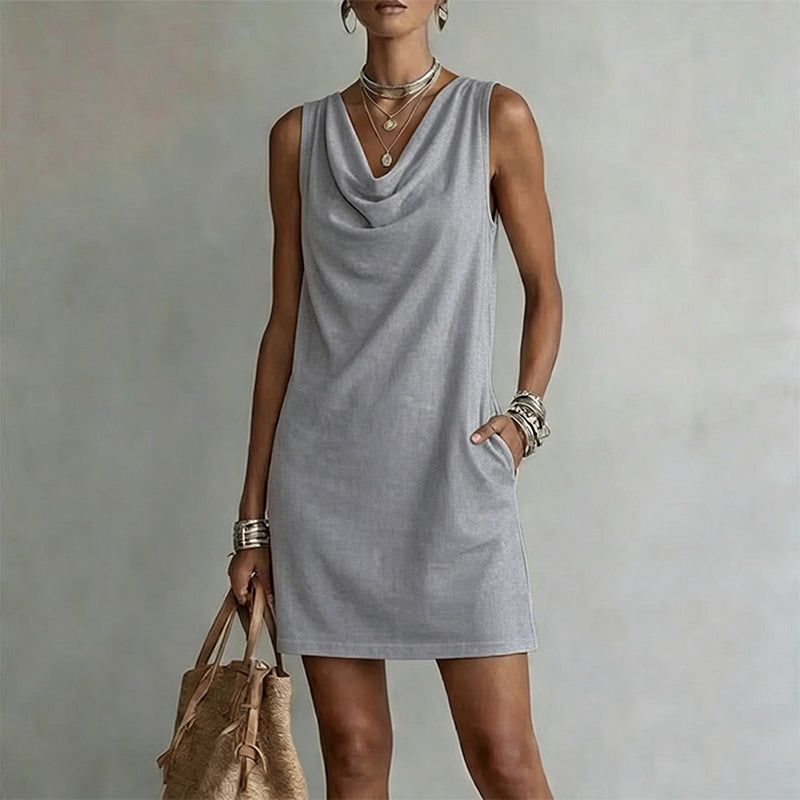 Nuham | Vestido Mini Sin Mangas Con Cuello Cowl