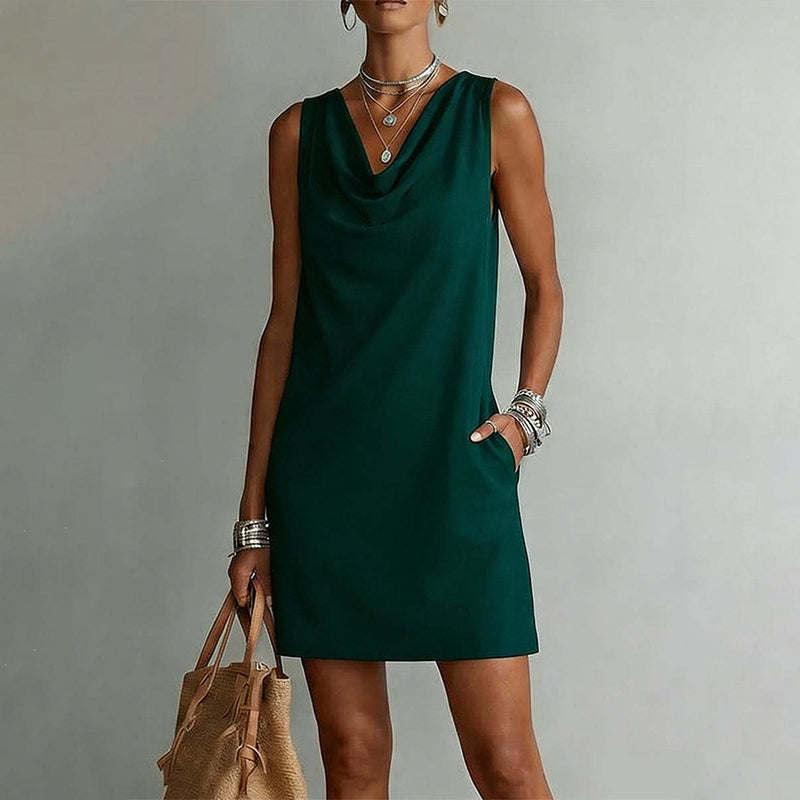 Nuham | Vestido Mini Sin Mangas Con Cuello Cowl