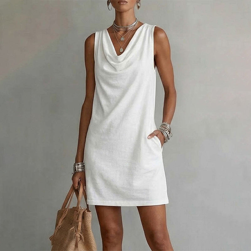 Nuham | Vestido Mini Sin Mangas Con Cuello Cowl