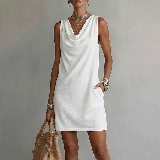Nuham | Vestido Mini Sin Mangas Con Cuello Cowl