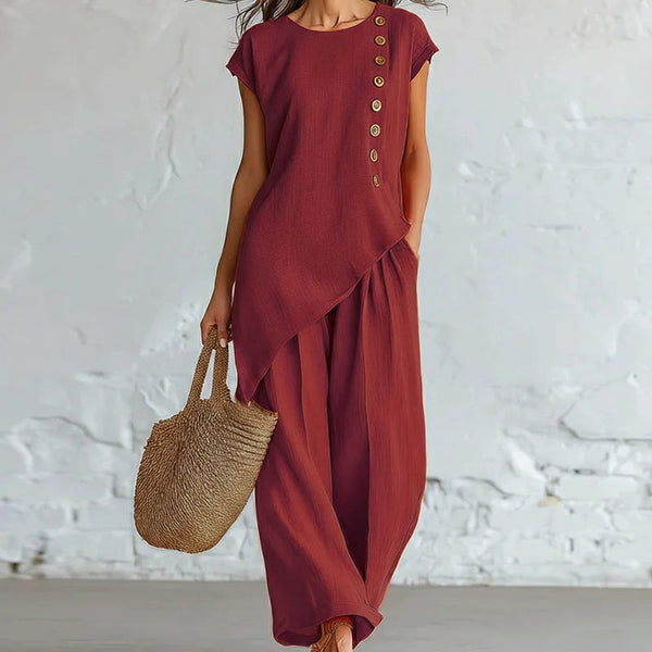 Maiara | Conjunto De Dos Piezas Con Top Abotonado